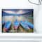 Designart - Row of Blue Boats in Pokhara Lake - Boat Canvas Art Print